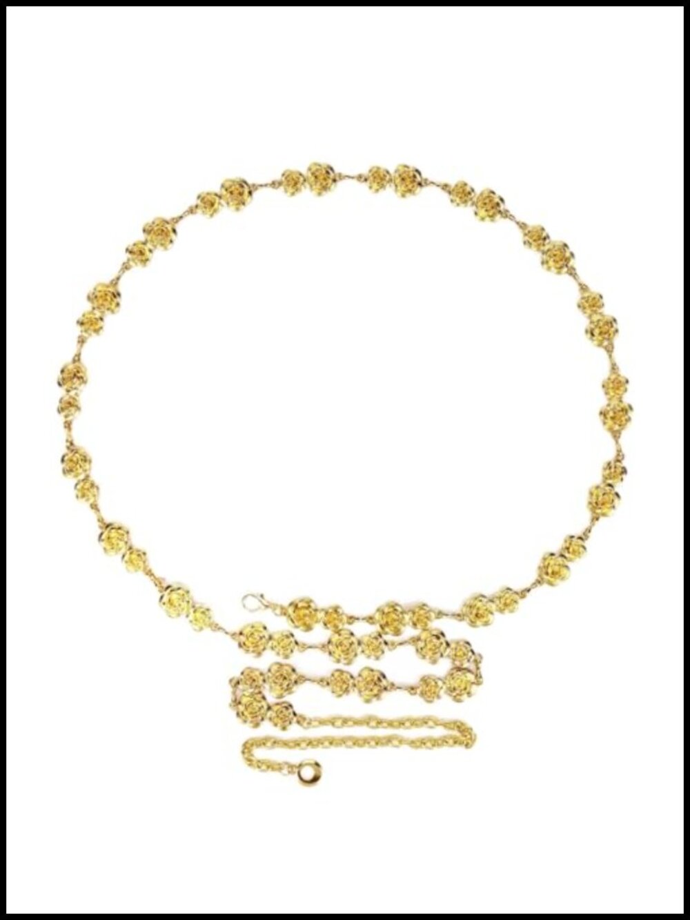 Plus Size Gold Metal Chain Belt, Chunky Body Waist Accessories, Adjustable